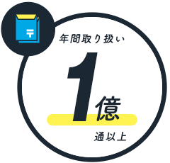 年間取り扱い 1億通以上